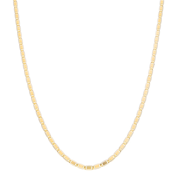 Collar eslabón nudo marino platinado en oro amarillo 14 kilates ...