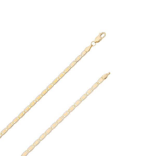 Collar eslabón nudo marino platinado en oro amarillo 14 kilates.