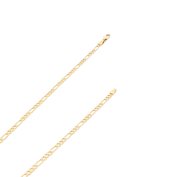 Collar de tres eslabones por uno en oro amarillo 14 kilates.