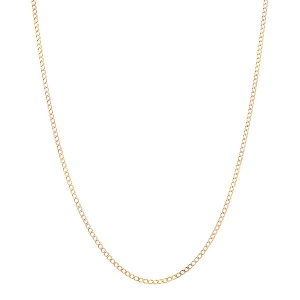 Collar eslabón barbado en oro tres tonos 14 kilates.