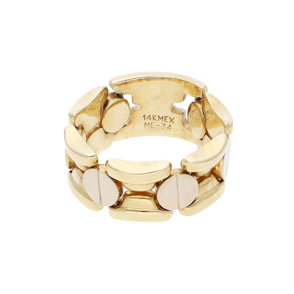 Argolla articulada en oro amarillo 14 kilates.