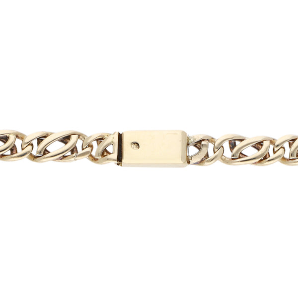 Pulsera eslabón nudo egipcio en oro amarillo 14 kilates.