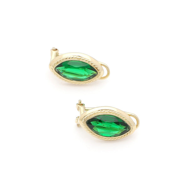 Aretes torzal con obsidiana en oro amarillo 14 kilates.