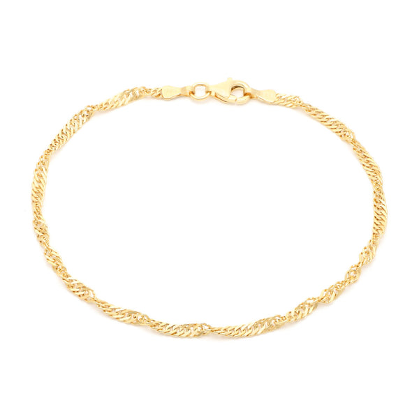 Pulsera eslabón torzal en oro amarillo 14 kilates.