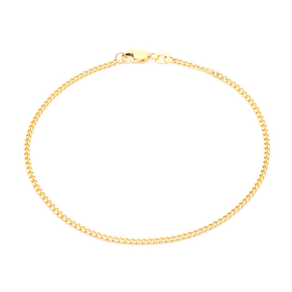 Pulsera eslabón barbado en oro amarillo 14 kilates.