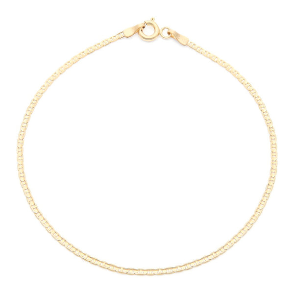 Pulsera eslabón nudo marino en oro amarillo 14 kilates.