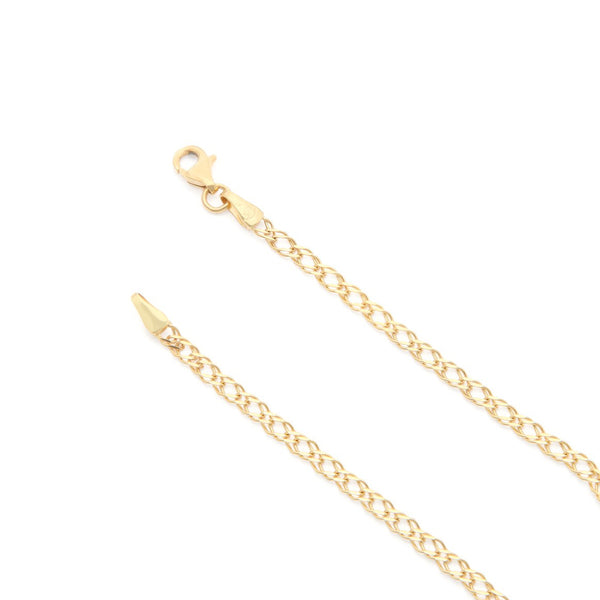 Pulsera eslabón encontrado doble en oro amarillo 14 kilates.