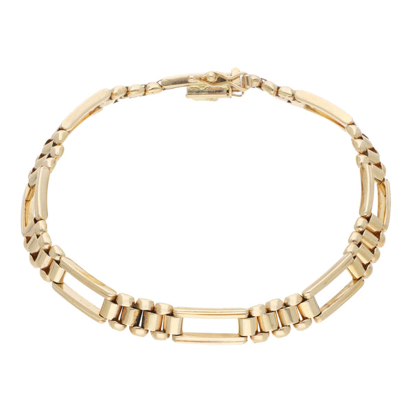 Pulsera eslabón articulado en oro amarillo 14 kilates.