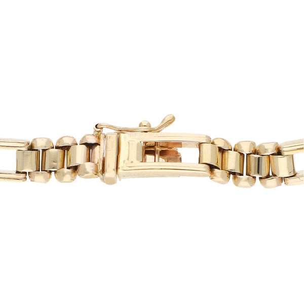 Pulsera eslabón articulado en oro amarillo 14 kilates.