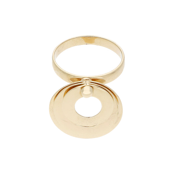 Anillo liso con copete movible en oro amarillo 14 kilates.