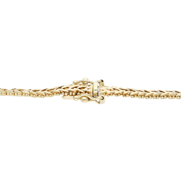 Pulsera eslabón boleado en oro tres tonos 14 kilates.
