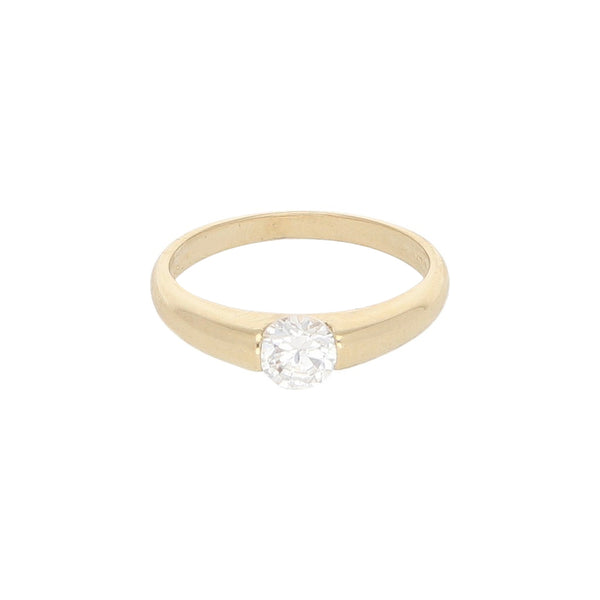Anillo de compromiso con circonia en oro amarillo 14 kilates.