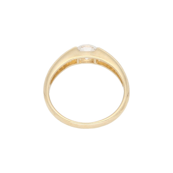 Anillo de compromiso con circonia en oro amarillo 14 kilates.