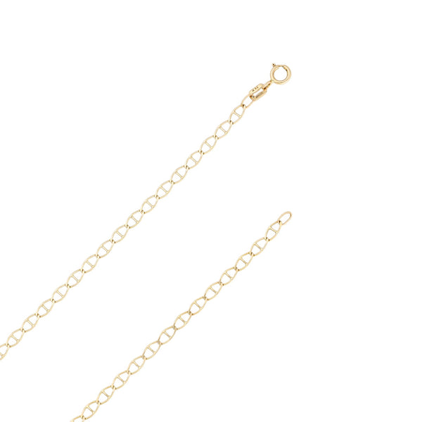Collar eslabón nudo marino y Cristo diseño especial en oro amarillo 14 kilates.