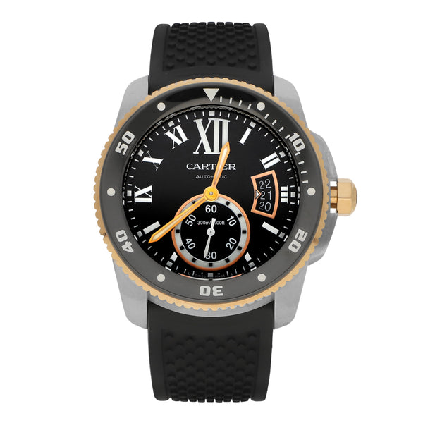 Reloj Cartier para caballero modelo Calibre de Cartier Diver bisel en oro rosa 18 kilates.