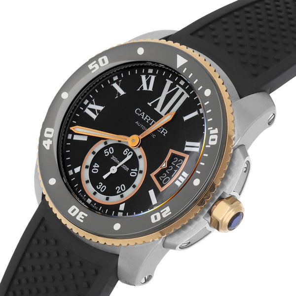 Reloj Cartier para caballero modelo Calibre de Cartier Diver bisel en oro rosa 18 kilates.