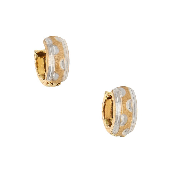 Arracadas articuladas platinadas en oro amarillo 14 kilates.