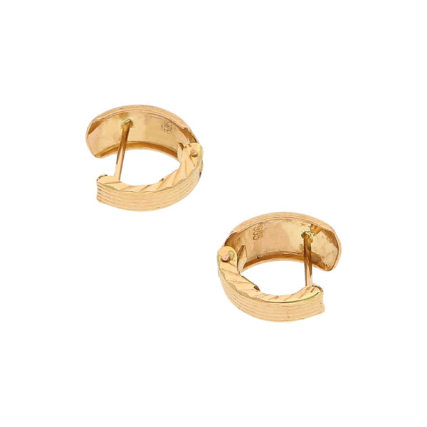 Arracadas articuladas platinadas en oro amarillo 14 kilates.