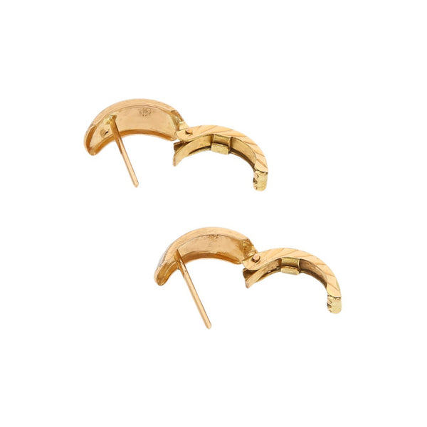Arracadas articuladas platinadas en oro amarillo 14 kilates.