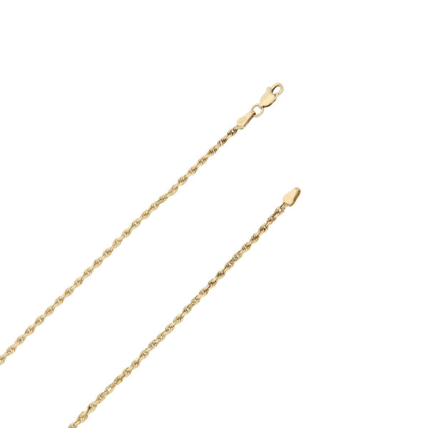 Collar eslabón torzal y cruz diseño especial con sintéticos en oro amarillo 14 kilates.