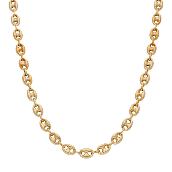 Collar eslabón nudo marino en oro amarillo 14 kilates.