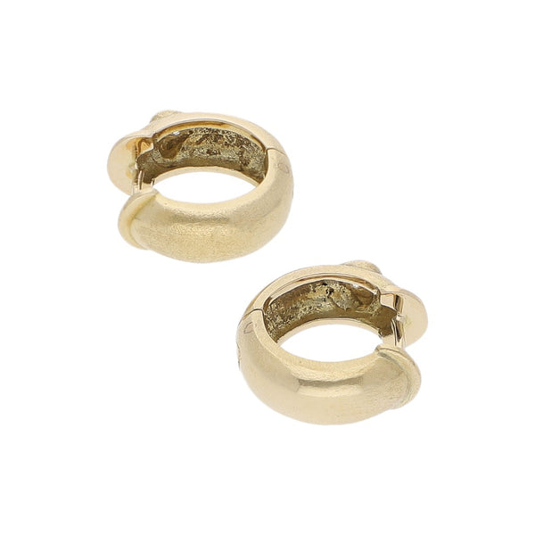 Arracadas articuladas con diamantes en oro amarillo 12 kilates.