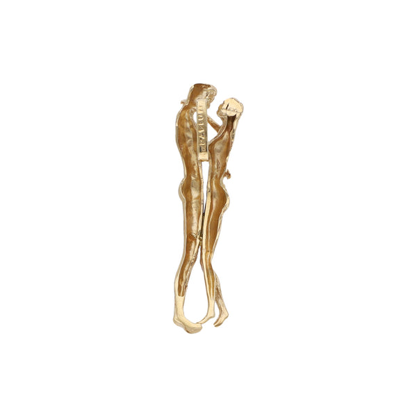 Dije diseño especial motivo pareja en oro amarillo 14 kilates.