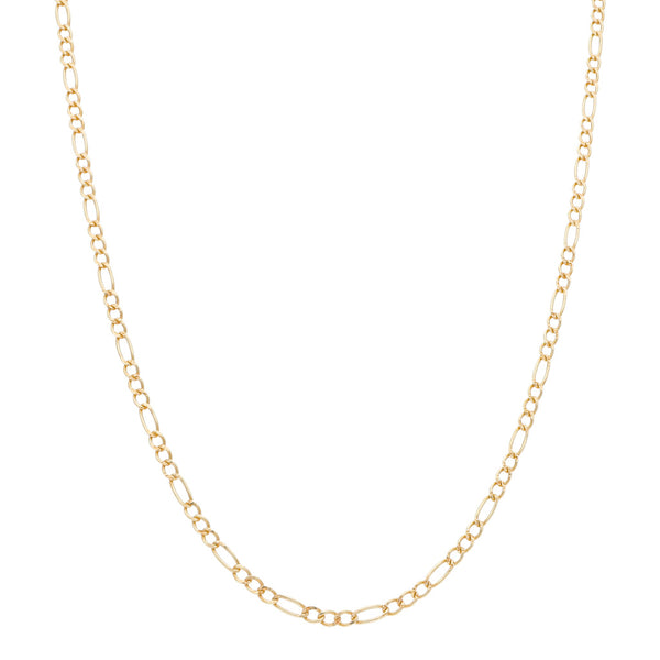 Collar de tres eslabones por uno en oro amarillo 14 kilates.