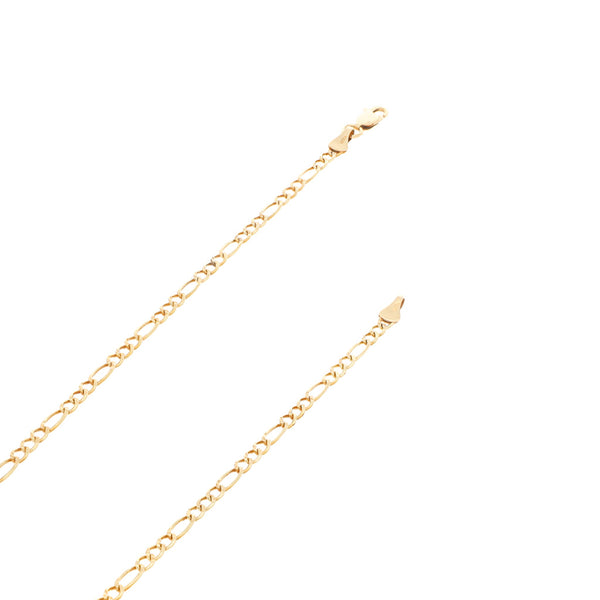 Collar de tres eslabones por uno en oro amarillo 14 kilates.