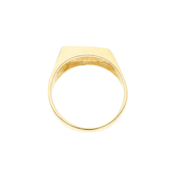 Anillo diseño especial con circonias en oro amarillo 14 kilates.
