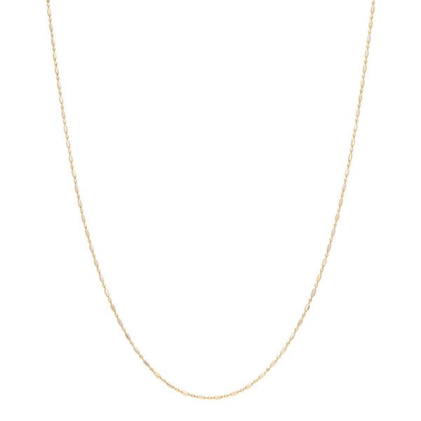 Gargantilla eslabón boleado platinado en oro amarillo 14 kilates.