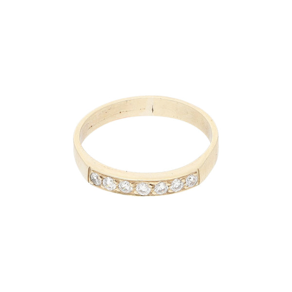 Anillo diseño especial con sinteticos en oro amarillo 12 kilates.