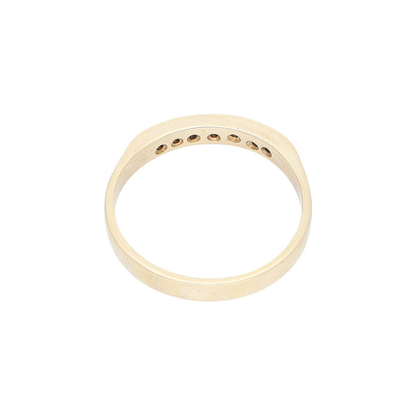 Anillo diseño especial con sinteticos en oro amarillo 12 kilates.