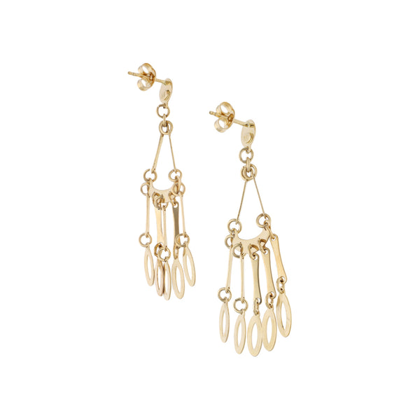 Broqueles diseño especial en oro amarillo 14 kilates.