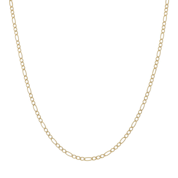 Collar de tres eslabones por uno en oro amarillo 14 kilates.