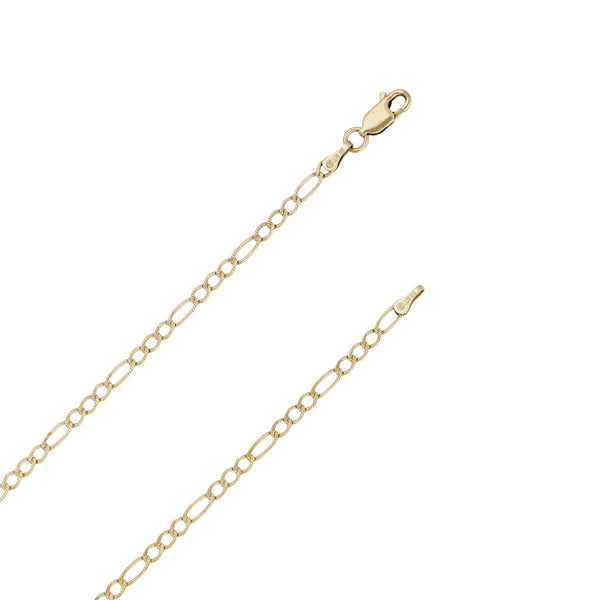 Collar de tres eslabones por uno en oro amarillo 14 kilates.