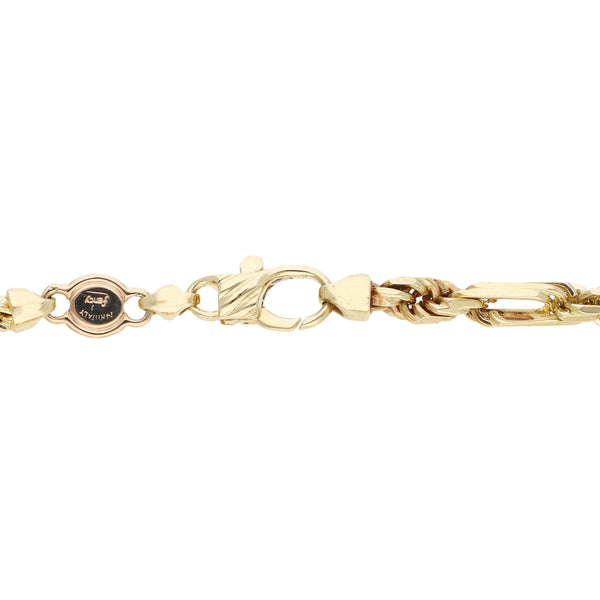 Pulsera eslabón combinado en oro amarillo 14 kilates.