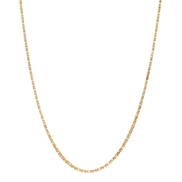 Collar eslabón tejido en oro amarillo 14 kilates.
