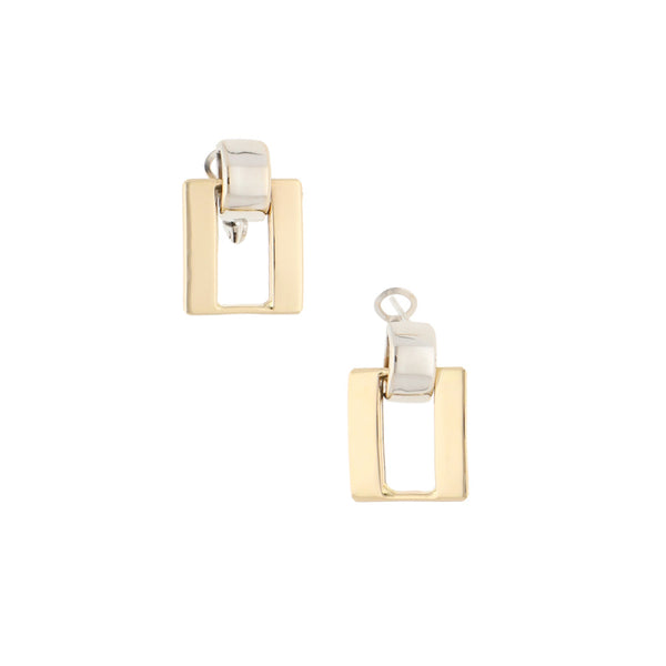 Arete diseño especial en oro dos tonos 14 kilates.