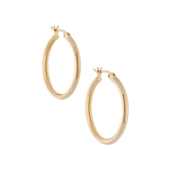 Arracadas lisas en oro amarillo 14 kilates.