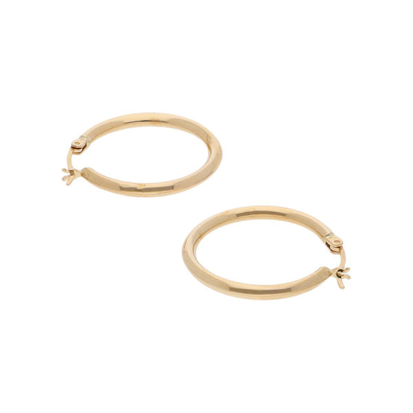 Arracadas lisas en oro amarillo 14 kilates.