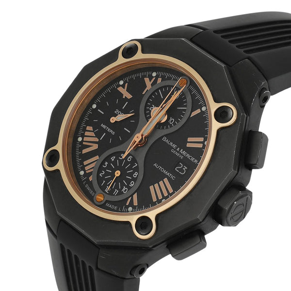 Reloj Baume & Mercier para caballero modelo Riviera vistas en oro rosa 18 kilates.