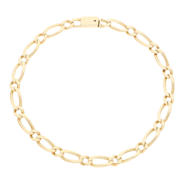 Pulsera eslabón combinado en oro amarillo 14 kilates.