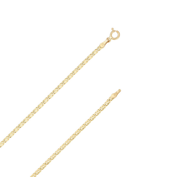 Collar eslabón nudo egipcio en oro amarillo 14 kilates.