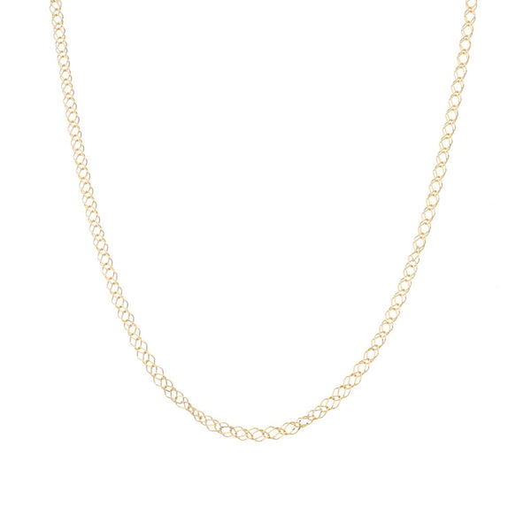 Collar doble encontrado en oro amarillo 14 kilates.