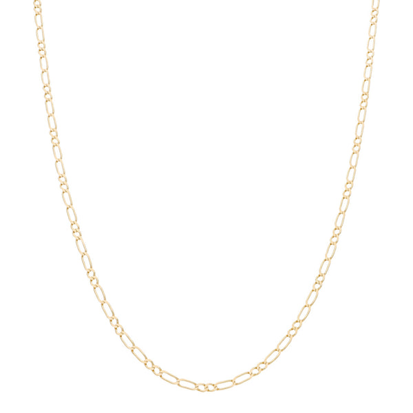 Collar eslabón dos por dos en oro amarillo 14 kilates.