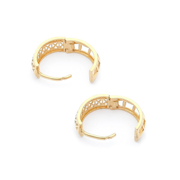 Arracadas caladas en oro amarillo 14 kilates.
