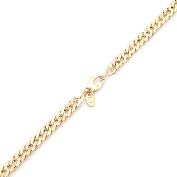 Collar eslabón barbado en oro amarillo 14 kilates.