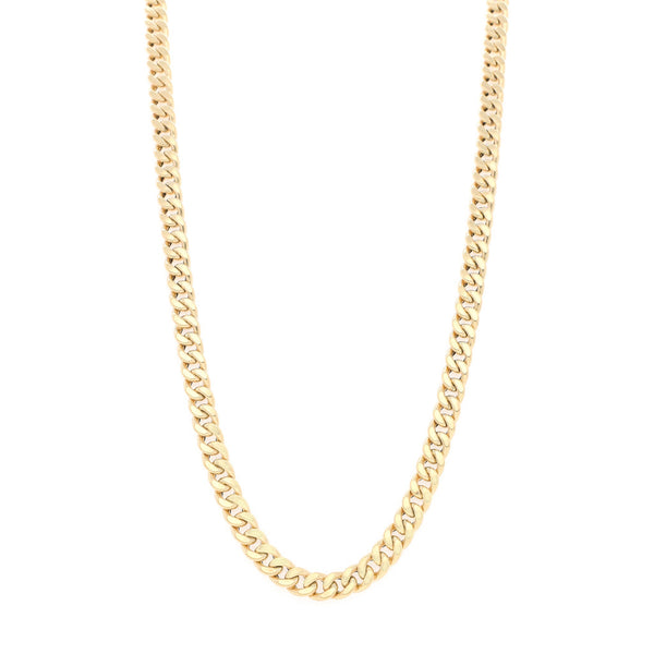 Collar eslabón barbado en oro amarillo 14 kilates.