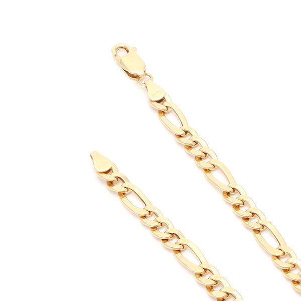 Pulsera de tres eslabones por uno en oro amarillo 14 kilates.